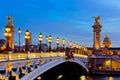 Pont Alexandre III in Paris at twilight, France
