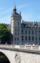 The Pont au Change and the Conciergerie in Paris Royalty Free Stock Photo