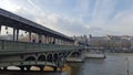 Pont de Bir-hakeim, the inception bridge, in paris Royalty Free Stock Photo