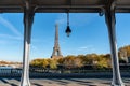 Pont Bir-Hakeim and Eiffel tower in Autumn - Paris Royalty Free Stock Photo