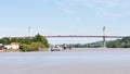 The Pont d`Aquitaine birdge in Bordeaux.