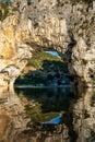 Pont D`Arc, rock arch over the Ardeche River in France Royalty Free Stock Photo