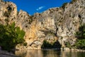 Pont D`Arc, rock arch over the Ardeche River in France Royalty Free Stock Photo
