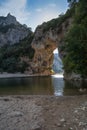 The Pont d'Arc is a large natural bridge. Royalty Free Stock Photo