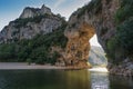 The Pont d'Arc is a large natural bridge. Royalty Free Stock Photo