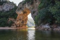 The Pont d'Arc is a large natural bridge. Royalty Free Stock Photo