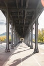 Pont de Bir-Hakeim bridge surrounded by greenery under sunlight in Paris in France Royalty Free Stock Photo