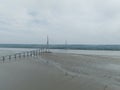 The Pont de Normandie, Normandy Bridge is a cable stayed road bridge that spans the river Seine linking Le Havre to Royalty Free Stock Photo