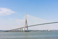 Pont de Normandy over river Seine, France Royalty Free Stock Photo