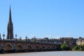 Pont de pierre or Stone Bridge in Bordeaux, France