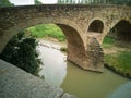 Pont de Queralt bridge over Meder river Vic