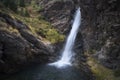 Pont de Rus Waterfall in Vall Fosca, Catalan Pyrenees Royalty Free Stock Photo