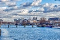 Pont des Arts and ile de la Cite - Paris, France Royalty Free Stock Photo