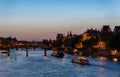 Pont des arts at nightfall - Paris, France Royalty Free Stock Photo