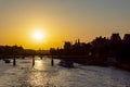 Pont des arts at sunset - Paris, France Royalty Free Stock Photo