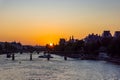 Pont des arts at sunset - Paris, France Royalty Free Stock Photo