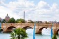 Pont des Invalides bridge in Paris and Eifel tower France Royalty Free Stock Photo