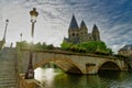 Temple Neuf at the Pont des Roches bridge in Metz Royalty Free Stock Photo