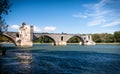 Pont du Avignon and Le Rhone river