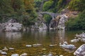 The Pont du Diable or Devil Bridge is a Roman bridge that spans Royalty Free Stock Photo