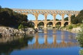 Pont du Gard, an ancient Roman aqueduct in France Royalty Free Stock Photo
