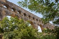 Pont du Gard, ancient Roman aqueduct in France Royalty Free Stock Photo