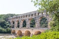 Pont du Gard, ancient Roman aqueduct in France Royalty Free Stock Photo