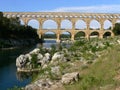 The Pont du Gard is an ancient Roman aqueduct in Southern France Royalty Free Stock Photo