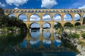 Pont du Gard and Blue Cloudy Skies