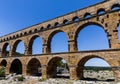 Pont du Gard (bridge across Gard) ancient Roman Royalty Free Stock Photo