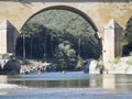 Pont du Gard and Gardon River, France Royalty Free Stock Photo