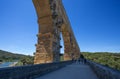 Pont du Gard, a part of Roman aqueduct in southern France, Gard department near Nimes, South France. Royalty Free Stock Photo