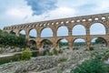 Pont du Gard is a part of Roman aqueduct in southern France Royalty Free Stock Photo