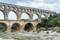 Pont du Gard is a part of Roman aqueduct in southern France Royalty Free Stock Photo