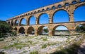 Pont du Gard, a part of Roman aqueduct in southern France near Nimes, South France. Royalty Free Stock Photo