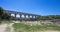 Pont du Gard, a part of Roman aqueduct in southern France near Nimes, South France. Royalty Free Stock Photo