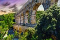 Pont du Gard UNESCO aqueduct Royalty Free Stock Photo