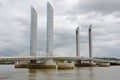 Modern moveable bridge in the French city Bordeaux