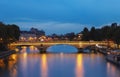 The pont Louis-Philippe is a bridge across the river Seine in Paris. It links the Quai de Bourbon on the Ile Saint Louis with the Royalty Free Stock Photo