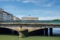 Pont Mayou bridge and Mairie de Bayonne in Aquitaine, France.