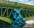 Pont Mirabeau bridge over the Seine river after a snowfall - Paris, France