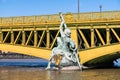 Pont Mirabeau during Flood of the Seine river in Paris