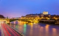 The Pont Notre-Dame and the Hotel-Dieu of Paris Royalty Free Stock Photo