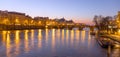 View of Pont Royal at sunset in Paris, France. Royalty Free Stock Photo