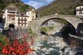 Pont Saint Martin, Aosta Valley, Italy. -10/11/2020- The ancient Roman bridge over the Lys river
