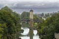 Pont Vieux, bridge in Orthez, New Aquitaine, Departement Pyrenees Atlantiques, France Royalty Free Stock Photo