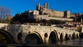 Pont Vieux and Cathedral of Saint Nazaire, Beziers Royalty Free Stock Photo