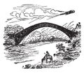 Pont y tu Prydd, vintage illustration