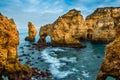 Ponta da Piedade rock formations near touristic village Lagos in the Algarve, Portugal Royalty Free Stock Photo