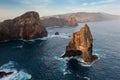 Ponta de Sao Lourenco, Madeira,Portugal. Beautiful scenic mountain view of green landscape,cliffs and Atlantic Ocean. Royalty Free Stock Photo